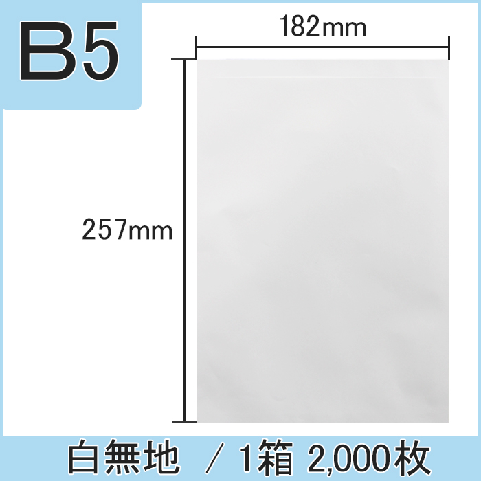 白無地薬袋(B5) 1箱 2,000枚